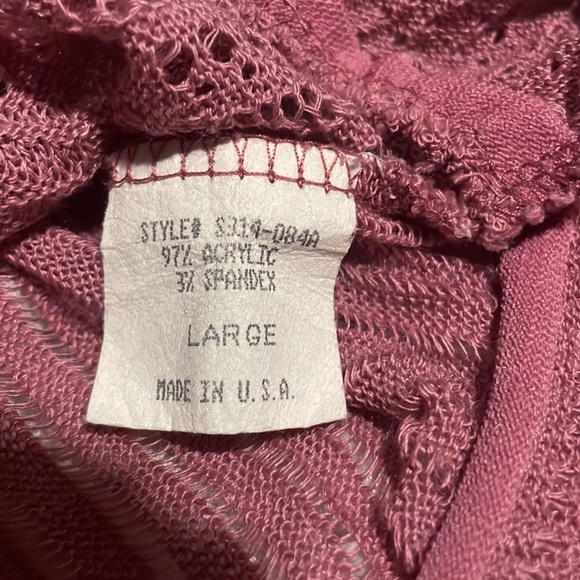 Y2K dark pink-ish purple-ish vintage crop cardigan. Ties in front. Flare sleeves - Picture 6 of 6